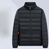 Men's Lightweight down Cotton Jaet ort Loose Large Size Casual Warm White Fluffy Stand Collar Hooded Coat