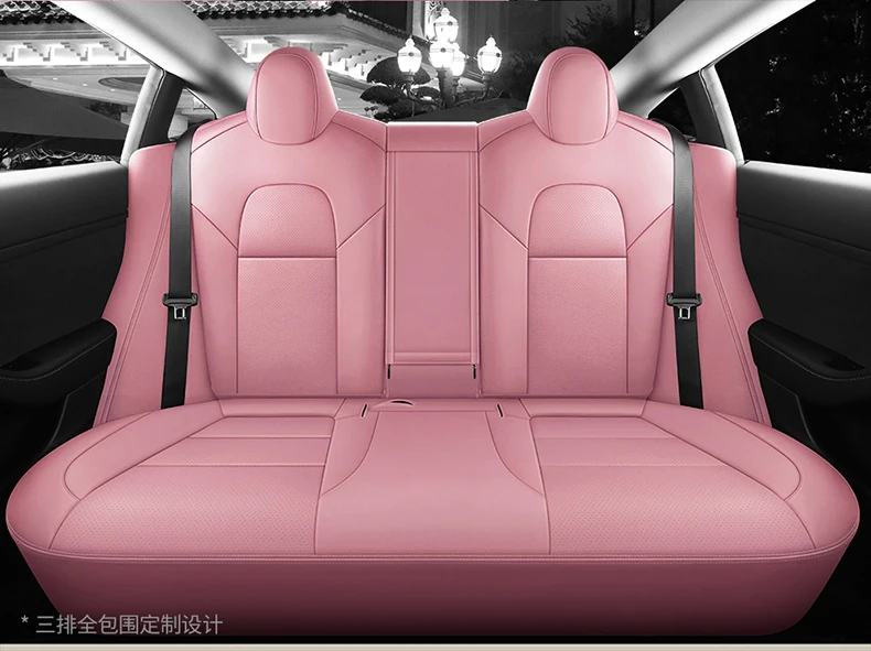 For Tesla Model 3 Y Custom Fit Car Seat Cover Accessories For Tesla 360 Degree Full Covered Perforated Artificial Leather