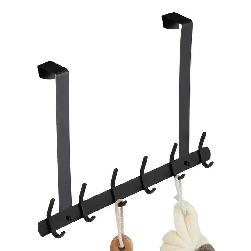 

Heavy Duty Towel Rack Stainless Steel 6 Hooks Coat Rack Multi Functional Bathroom Accessories Thickening Door Hanger Door Hooks