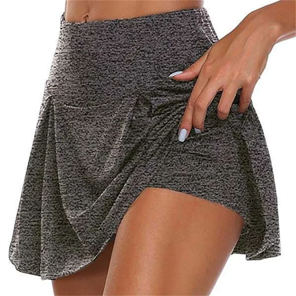 High-waisted Sports Culottes Women's Yoga Fitness Tennis Lining Anti-empty Running Quick-drying Short Skirt