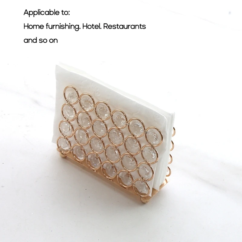 Elegant Napkin Holder for Dining Room Kitchen Countertop Crystal Tissue Box Holder Tissue Dispenser Napkin Rack for Dropshipping 2