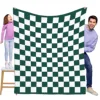 Classic and stylish checkerboard flannel blanket - perfect gift - suitable for all seasons, suitable for sofa, bed, office, camp 1
