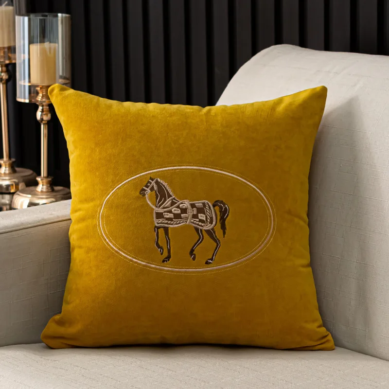 Decorative horse cushion cover