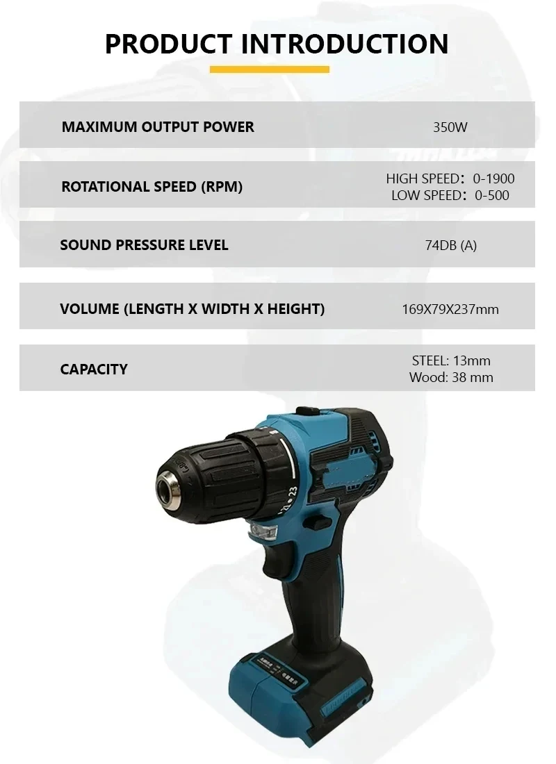 Fit Makita DDF485 10MM Cordless Compact Drill Multi-Function Screwdriver Brushle