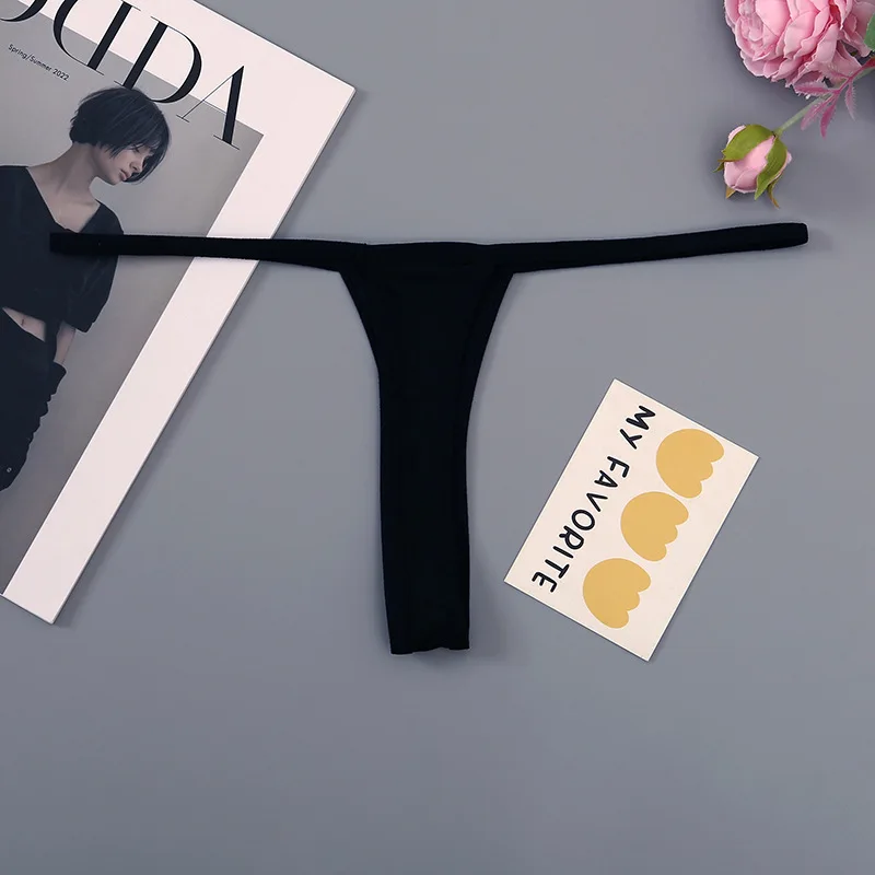 Women's Sexy Low-Waisted Thong with Thin Soft Belt | Cotton-Blend Breathable Comfortable for Sports Workout & Daily Wear