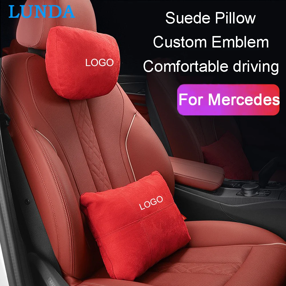 

Suede Car Neck Pillow S Class Soft Headrest Car Lumbar Pillow For Mercedes Benz A B C E S GLA CLS CLA GLK Class W204 W251 W211