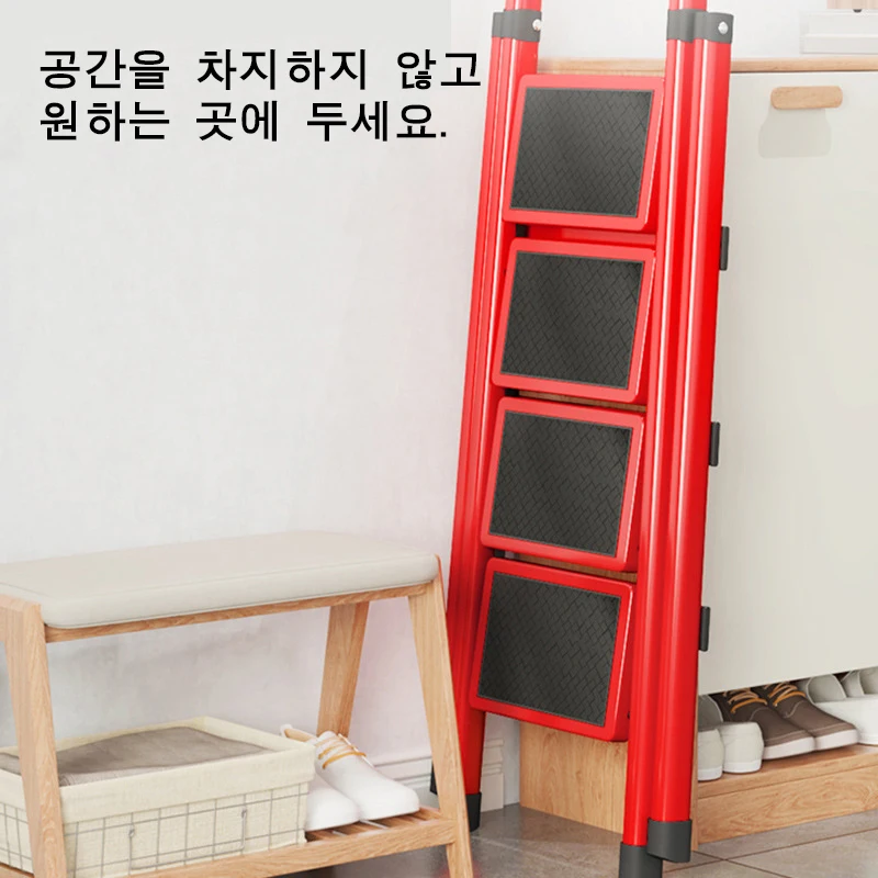 Folding Ladder Folding Ladder Aluminum Household Folding Ladder chair 4-speed Ladders for Home Stairs Protable 3-Step Herringbone ladder