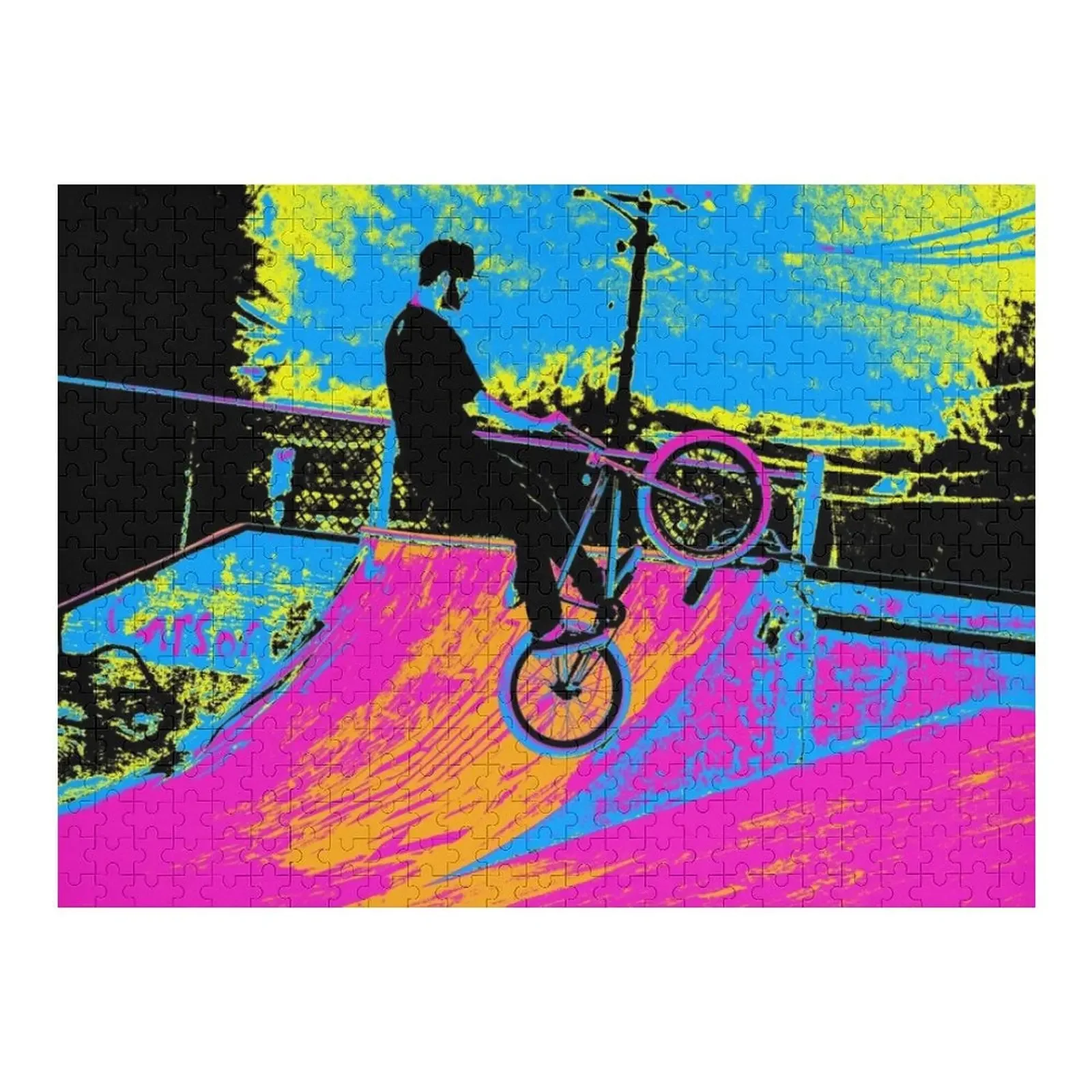 aluminum alloy silent drum reluctance mountain bike riding table indoor retractable training and fitness table custom Riding the Ramp - BMX Bike Rider Jigsaw Puzzle Custom Name Child Toy Personalized Baby Toy Puzzle