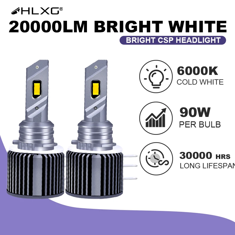 D-Lumina Ampoule H7 LED Canbus, Kit LED Golden Key 120W 30000LM Haute Lumens Blanc 6500K, étanche IP68 Et Système De Refroidissement Avancé, Lot De 2