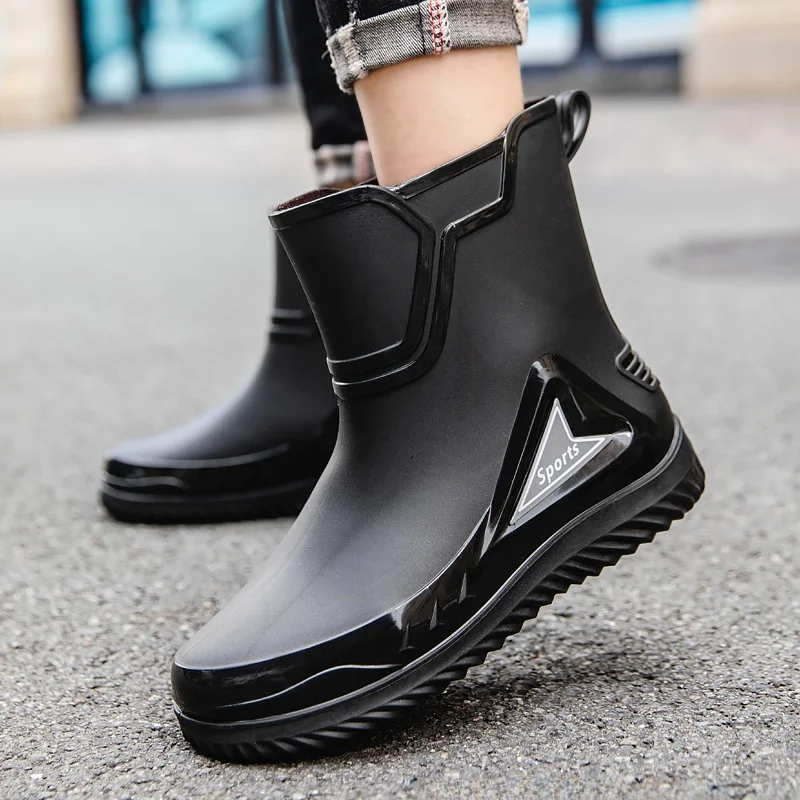 Bottes de travail imperméables doublées polaire 39-48 - Chaussures cuisine antidérapantes chaudes PVC