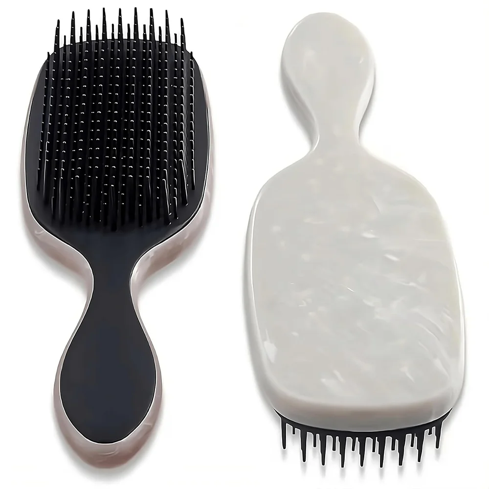 Marbled Anti-Static Detangling Hair Brush with Massage Handle