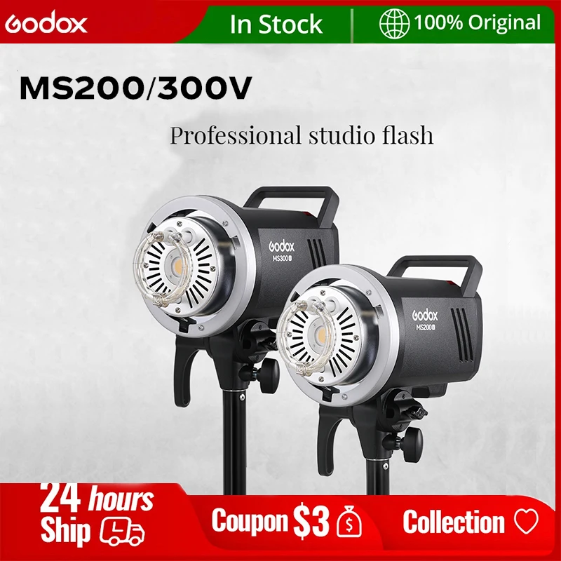 Strobe Light Photography Godox MS200 MS300 Monolight Studio Strobe