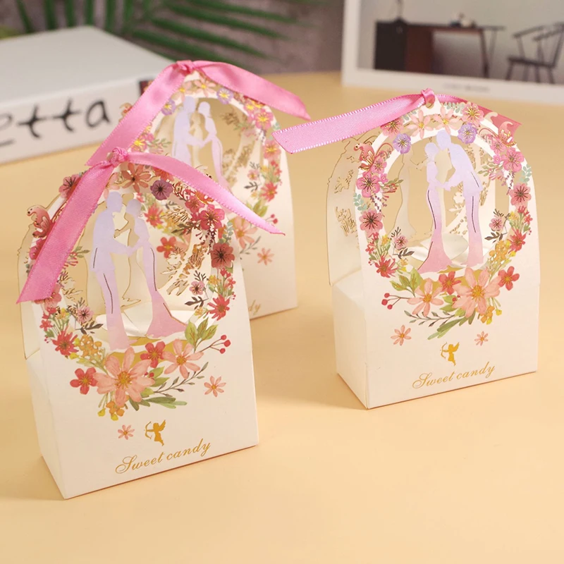 

30/50Pcs Flower Candy Box Wedding Gift Box Wedding Party Chocolate Packaging Bag Gift Decoration Box