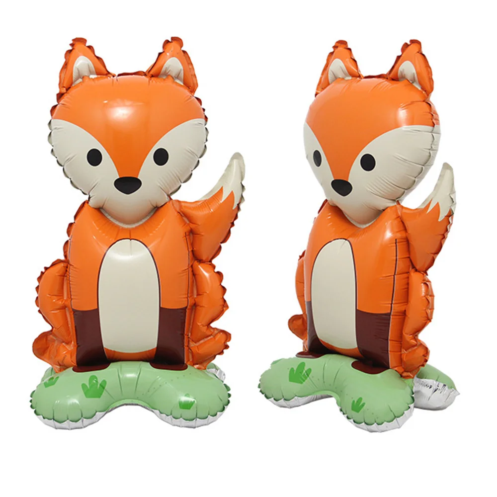 

6Pcs Fox 4D Foil Balloons Baby Shower Birthday Party Balloon Decorations Supplies Woodland Animals Orange Children Kids Toys