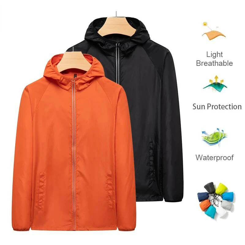 2022MensHikingCampingWaterproofJacketWomenReflectiveSun