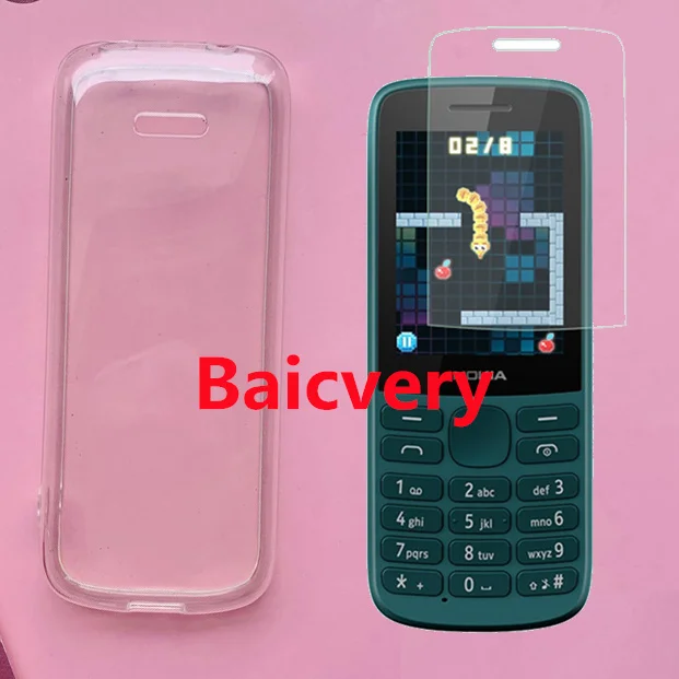Cover Posteriore In Tpu In Silicone Morbido Alla Moda Per Custodia Funda Per Telefono Nokia 215 4G Con Pellicola Proteggi Schermo