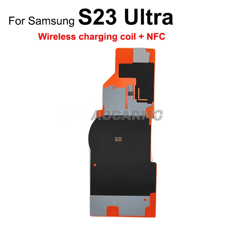 Aocarmo 충전기 무선 충전 코일 NFC 모듈 플렉스 케이블 삼성 갤럭시 S23U 울트라 S23 S23+Plus 교체 부품
