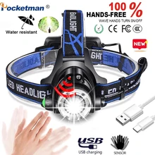 

Induction Headlamp LED Sensor Headlamp Body Motion T6/L2/V6 Zoomable Led Headlamp Torch Headlight Lantern Light for Camping Lamp