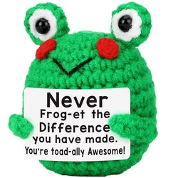 Whimsical Handmade Crochet Owl: Inspirational Decorative Ornament Gift (Frog)
