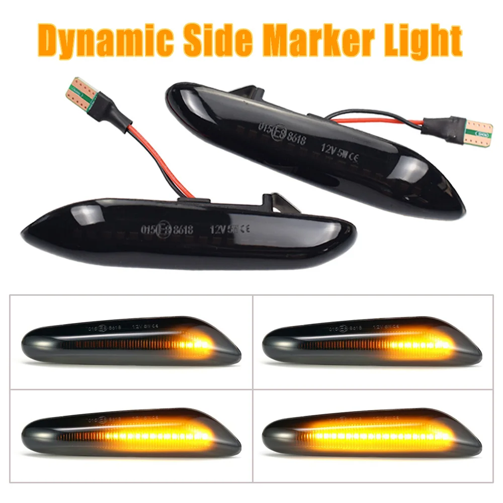 

Smoke Lens Dynamic Flowing LED Turn Signal Side Marker Light Blinker Lamp For BMW E90 E91 E92 E93 E60 E87 E82 E46 Car-styling