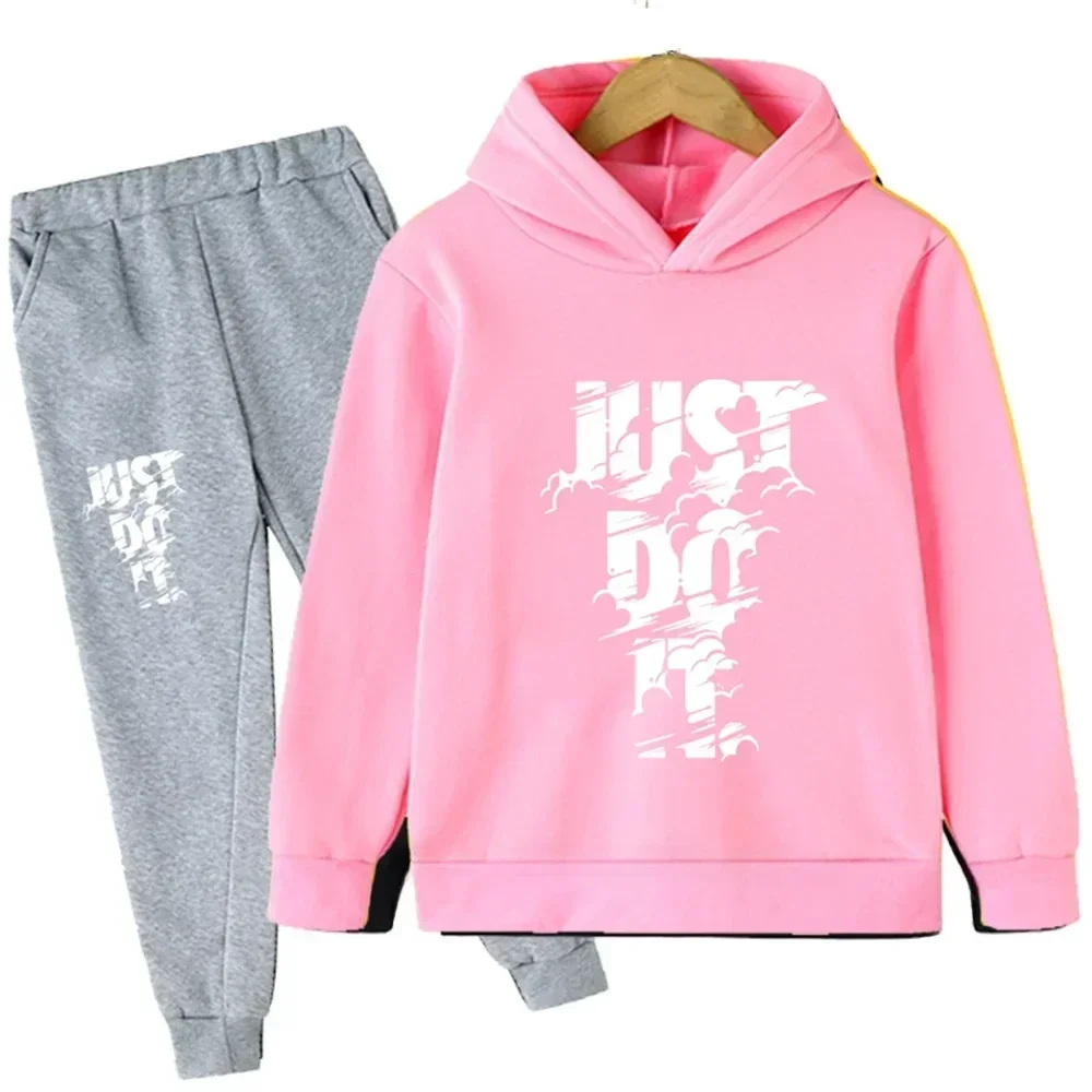 thumbnail image 1 of Conjunto de 2 piezas de sudadera y pantalón informal para niños y niñas de primavera y otoño, ropa deportiva diaria para niños de 2 a 14 años, 1 of 5