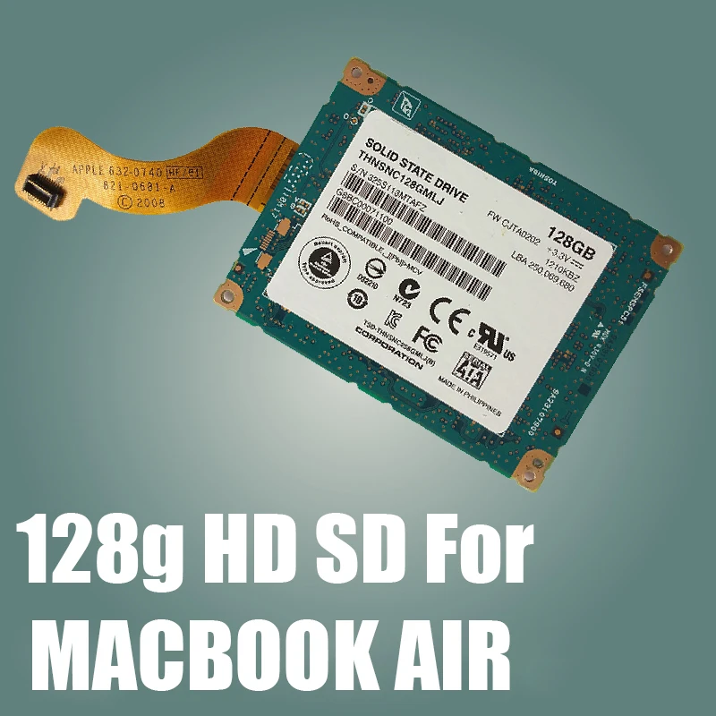 Apple-Disque dur externe SSD, compatible avec le modèle A1304 Air, 1.8 pouces, utilisé pour Mac-Air, Late 2018, Mid 2019