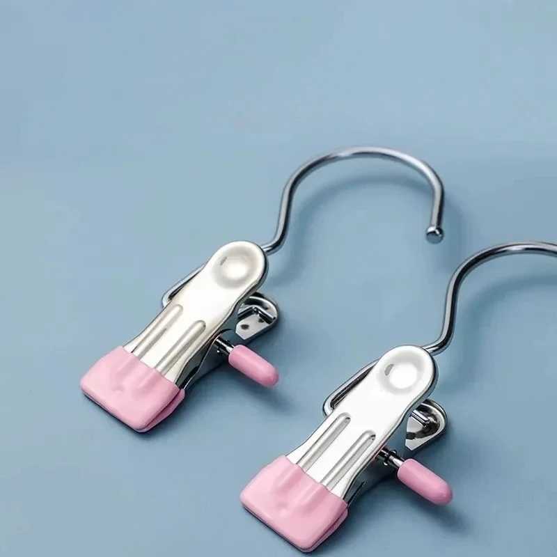 Multifunctional Hook Clip Stainless Steel Laundry Hooks Socks Towels Clips Closet Organizer Hangers Home Storage Peg Accessories