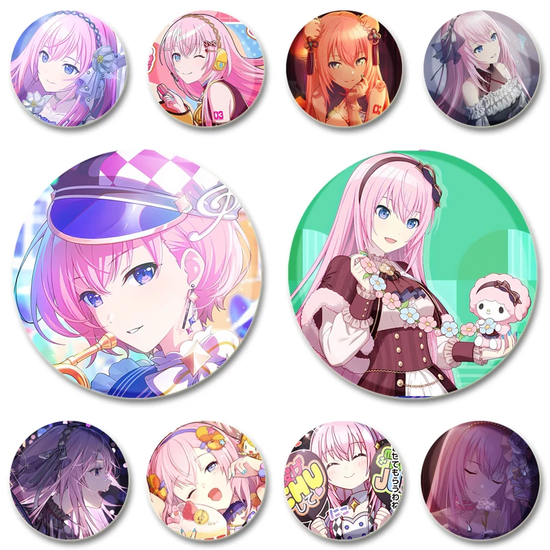 

58mm Megurine Luka cartoon badge cosplay game brooches handmade exquistie enamel pins for clothes backpack jewelry accessories