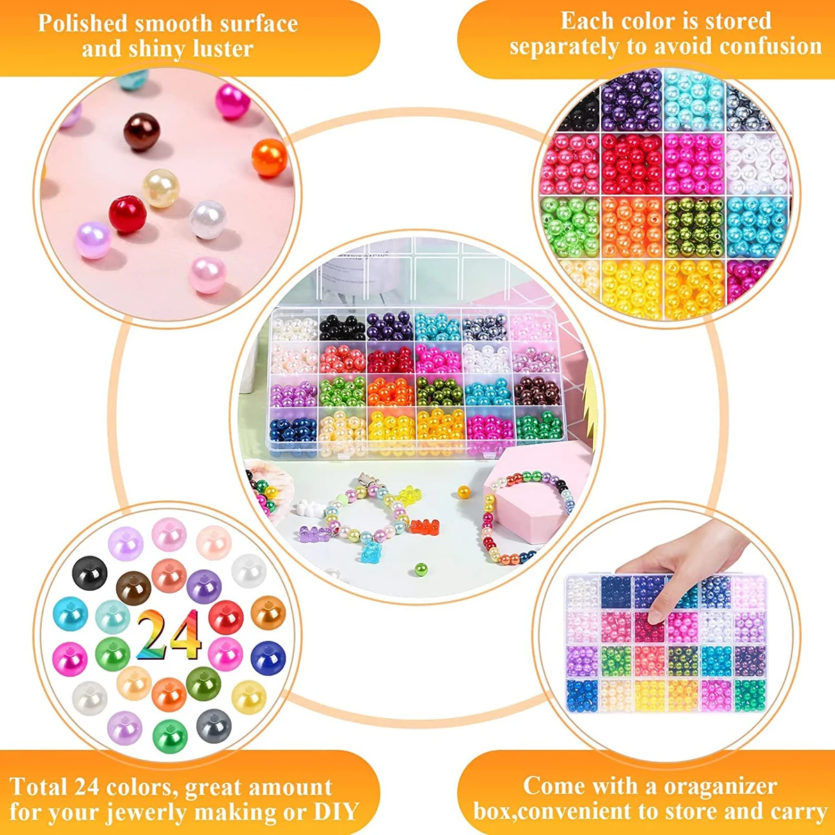 Perline Di Pietra Semipreziosa Rotonda Naturale Liscia Marrone - Foto 3