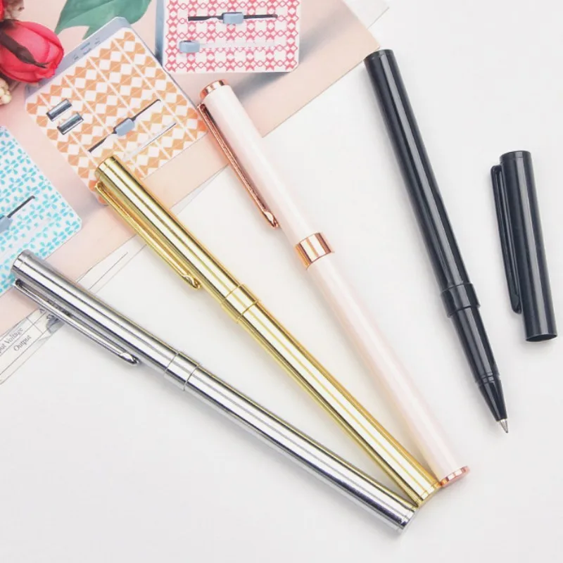 

1Pcs 0.5mm Metal Ballpoint Pen Custom Advertising Ball Pen for School Student Stationery Office Supplies Lettering Engraved Name
