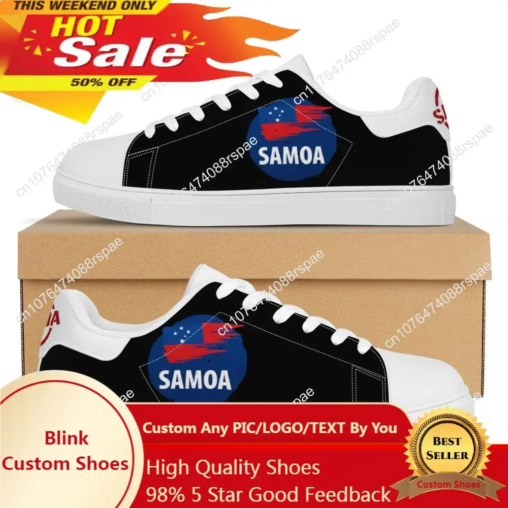 Fashion Black Samoan Flat Sneaker America Polynesian Samoa Tribal Custom Man Lightweight Walking Sport Shoes Women Running Shoes