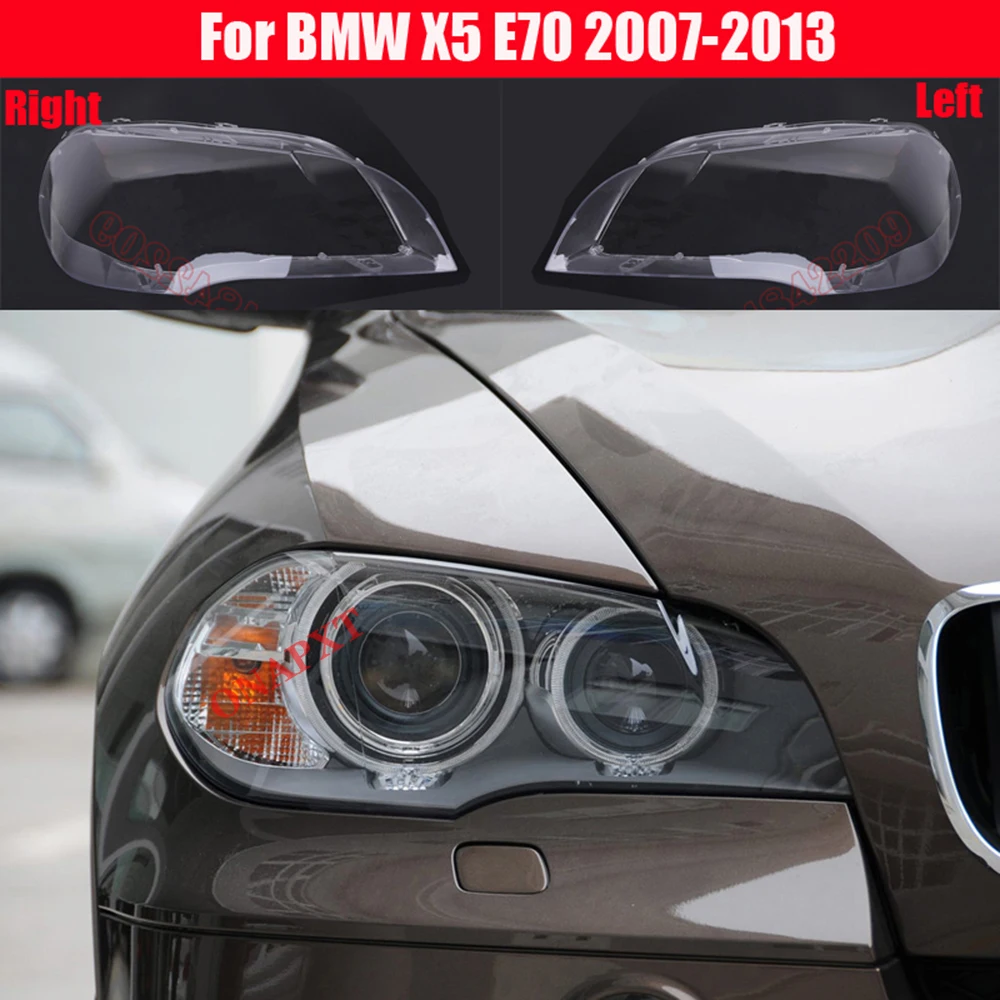 Faros delanteros de coche para BMW, pantalla transparente de cristal,  carcasa de lámpara, cubierta de faro para modelo X5 E70 2007-2013 _ -  AliExpress Mobile