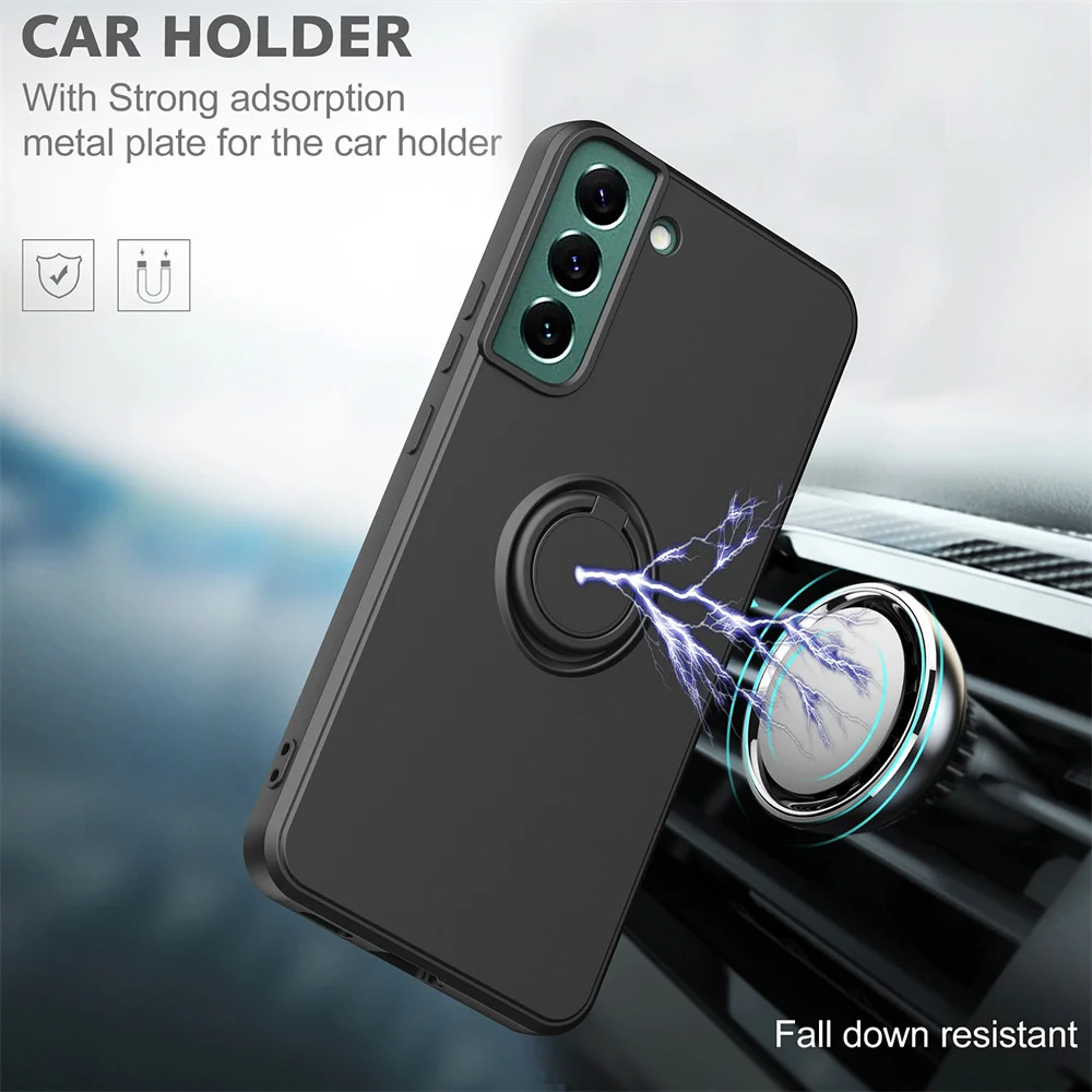 Magnetic Ring Holder Liquid Silicone Phone Case
