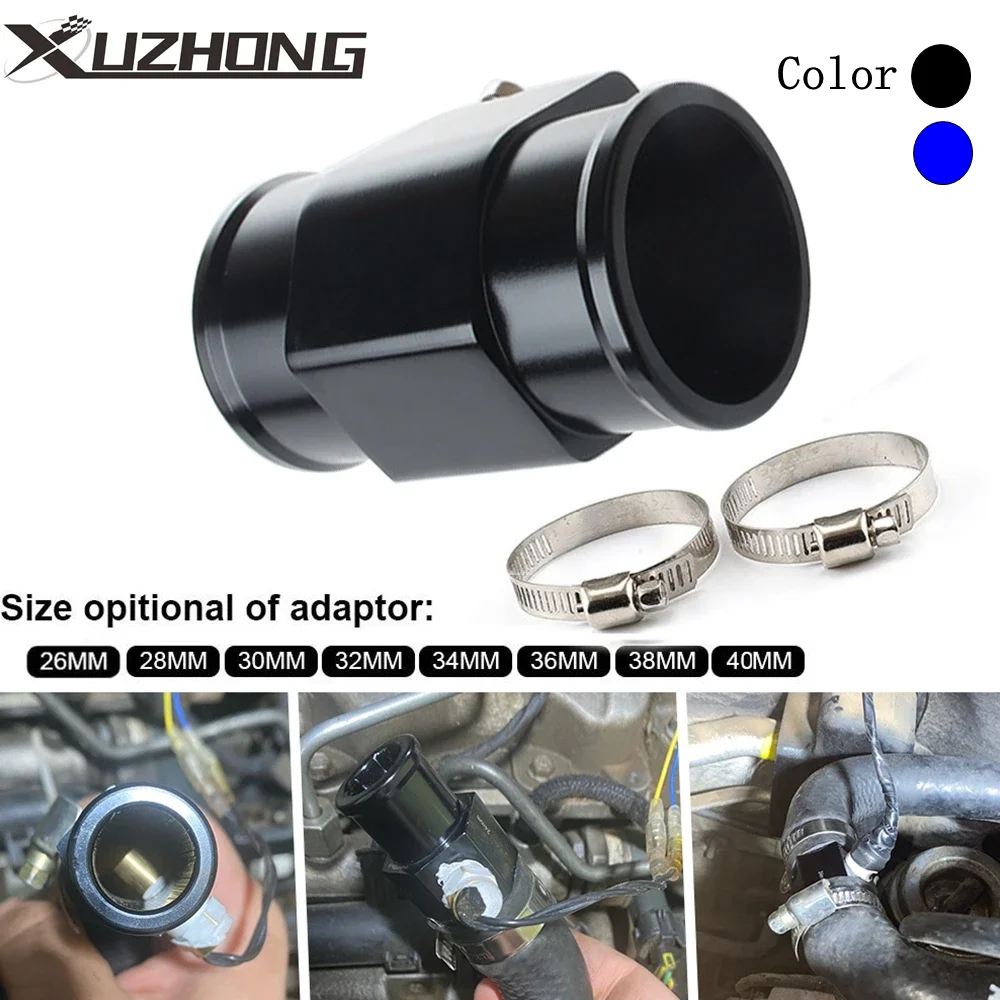 Temperature Sensor Aluminum Water Temp Gauge Radiator Temperature 26mm/28mm/30mm/32mm/34mm/36mm/38mm/40mm Water Temp Joint Pipe Sensor Hose Adapter