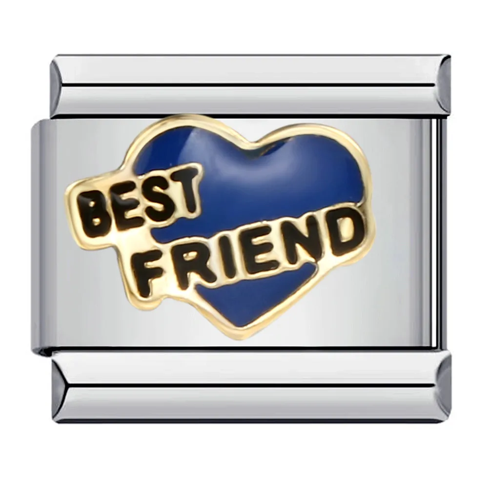 Neue Mode BFF Beste Freundin Abschlussbuch Charme Italienische Links Fit 9mm Armband Edelstahl Herstellung DIY Schmuck – Detail 1