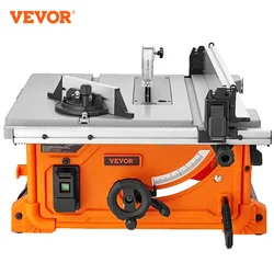 VEVOR Table Saw Electric Woodworking Cutting Machine 254mm 10inch with Dust Port 25in Rip Capacity for DIY Wood Plastics Cutting