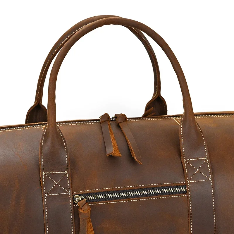 Brown Leather Duffle Bag For Men