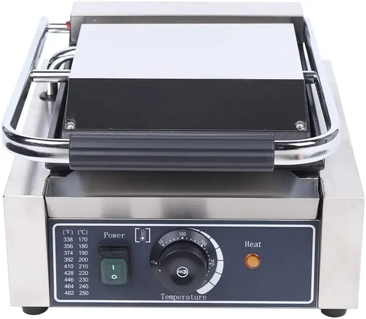 Electric Griddle, 110V 1800W Sandwich Single Panini Press Grill Maker Toaster, Smooth Flat Surface Sandwich Maker With Cleaning 2