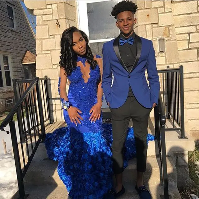 Royal blue and white prom suit Clearance