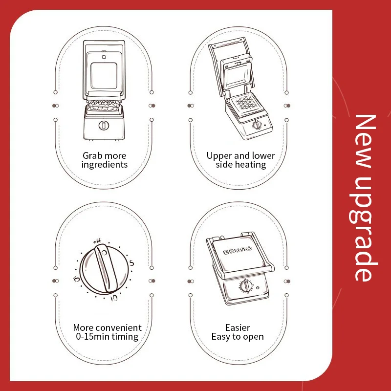 Light food machine home multipurpose sandwich machine Waffle toaster breakfast machine 4