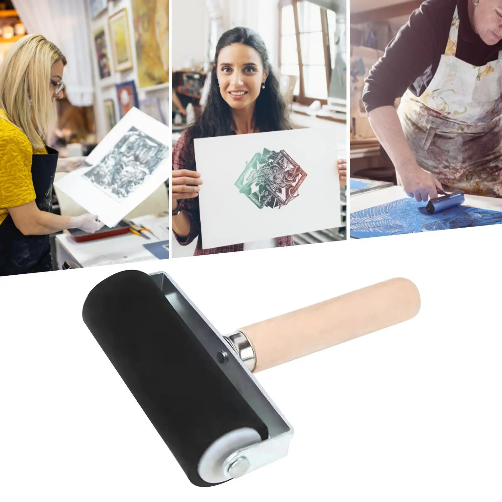 인쇄용 고무 롤러 Brayer 롤러 Brayer 도구 페인트 브러시 잉크 애플리케이터 아트 공예 유화 도구