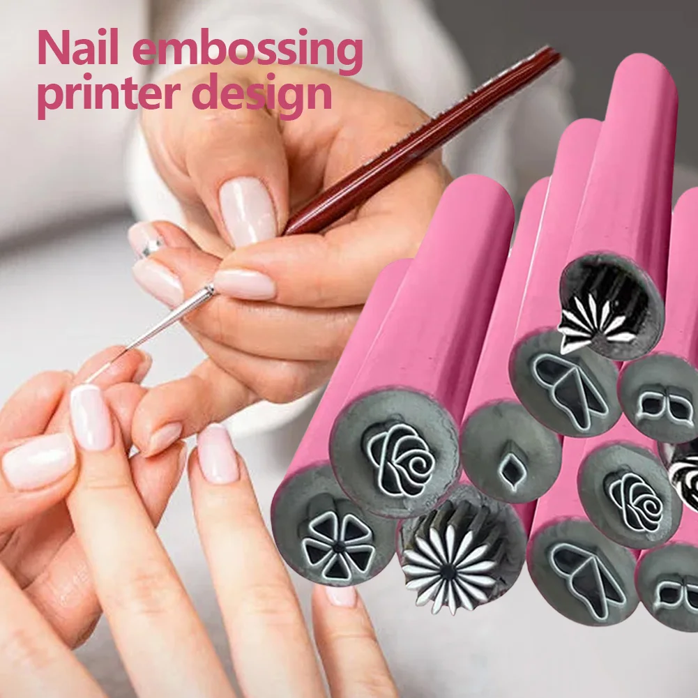 16Pcs Nail Art Stamp Pen Set Nail Art Stamper Kit with Different Patterns Dotting Tools Simple Design for Women Girls
