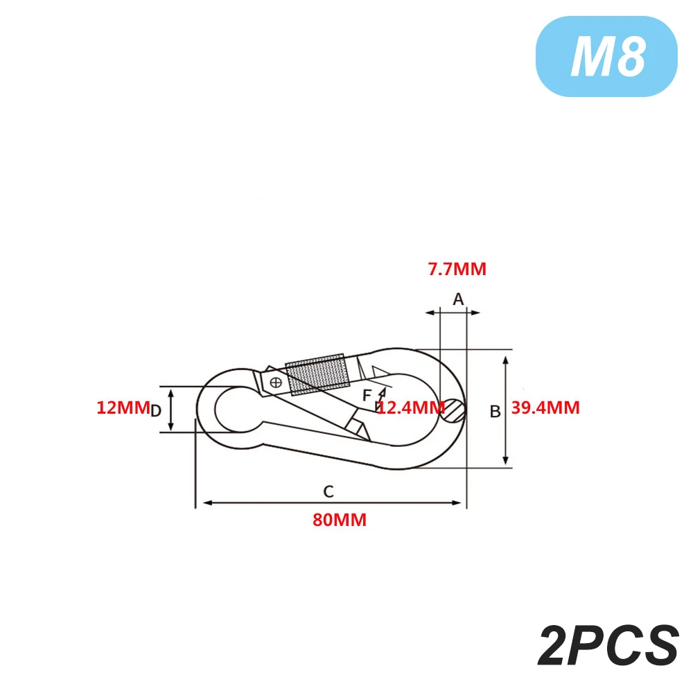 Durable Stainless Steel Locking Carabiners - Heavy Duty Clip for Camping and Outdoor Activities