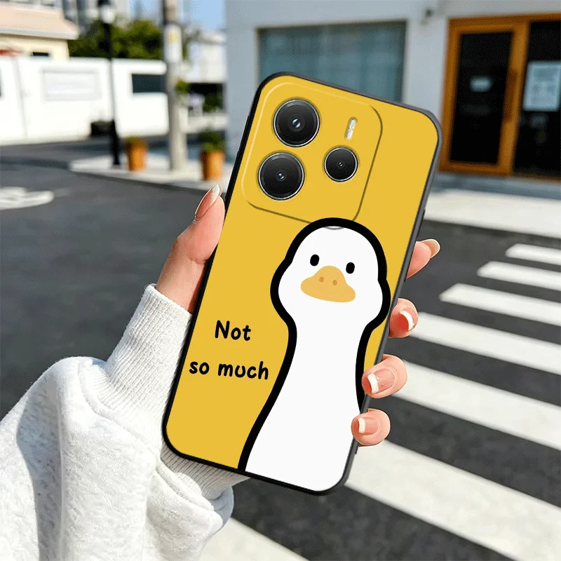Cartoon Cute Duck Soft Black Phone Case Cover