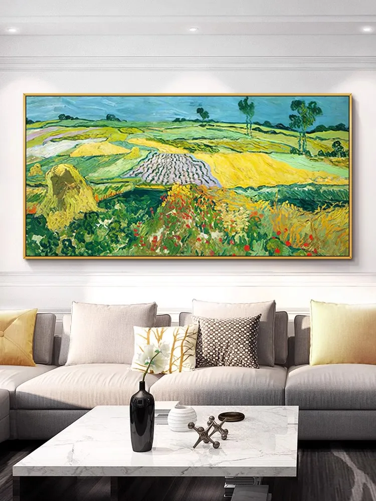 

OQ100% Handmade Copy Van Gogh Wheat Field Oil Painting On Canvas Impression Landscape Wall Art Pictures For Living Room Decor