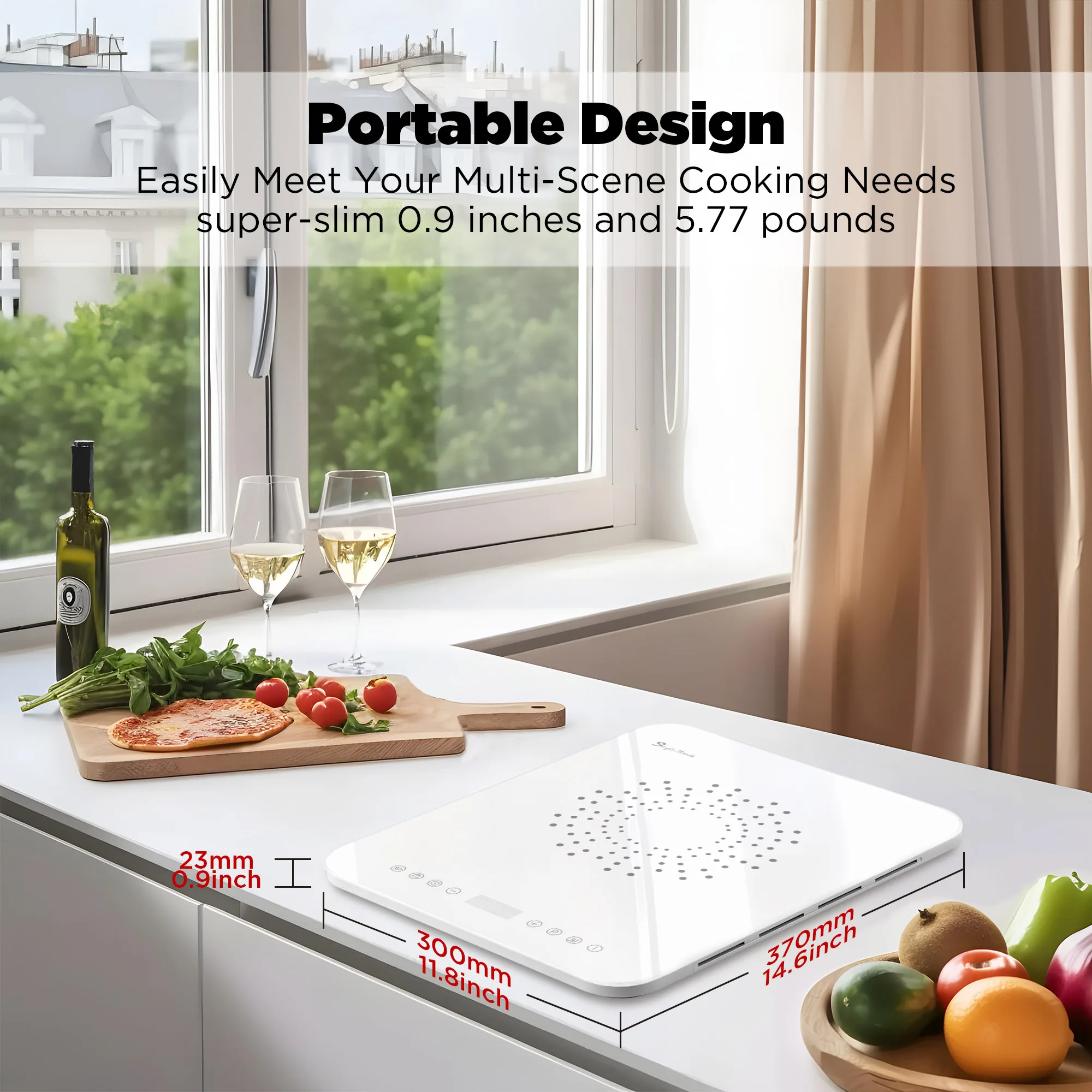 High Quality 0.94-Inch Ultra-Thin 120V Factory-Price Induction Cooktop with Touch Control Home Hotel Use Electric Plastic Stove