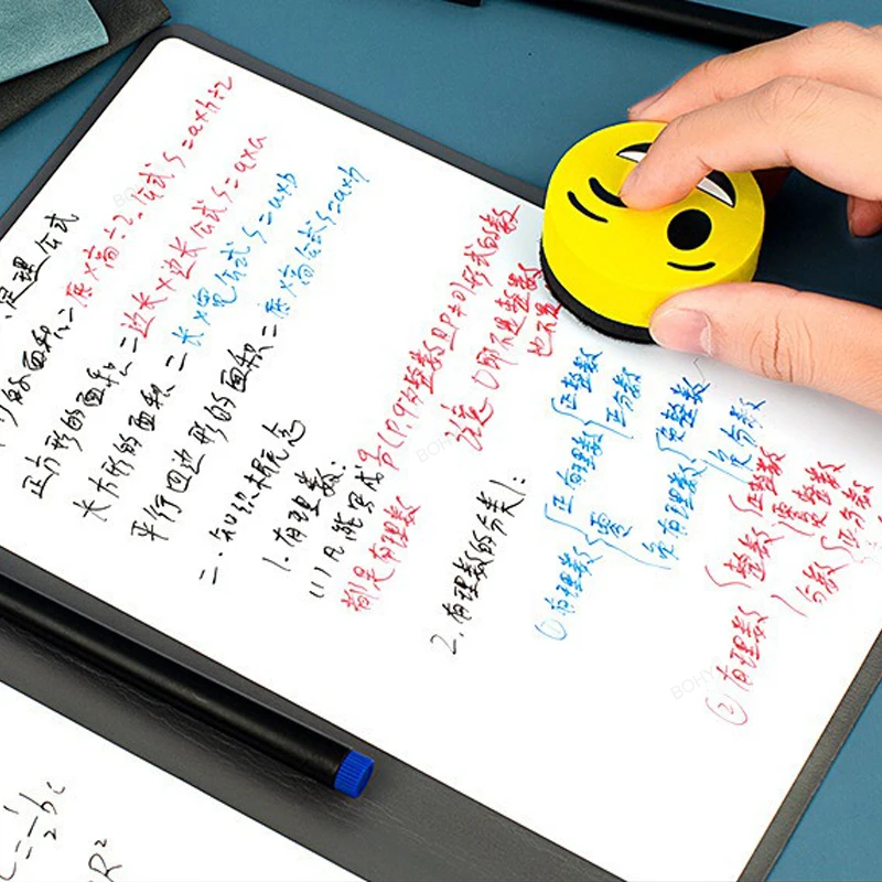 화이트 보드 A5 휴대용 매직 재사용 가능한 화이트 보드 노트북 주간 플래너 펜 지우기 응고가있는 세련된 사무실 노트북