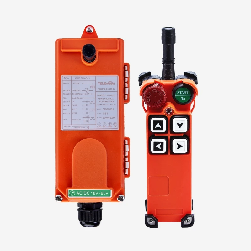 

Telecontrol F21-4S RC 4 Channel Way Single Speed Key Cordless Industrial Electric Hoist Crane Radio Remote Control Switch F214S