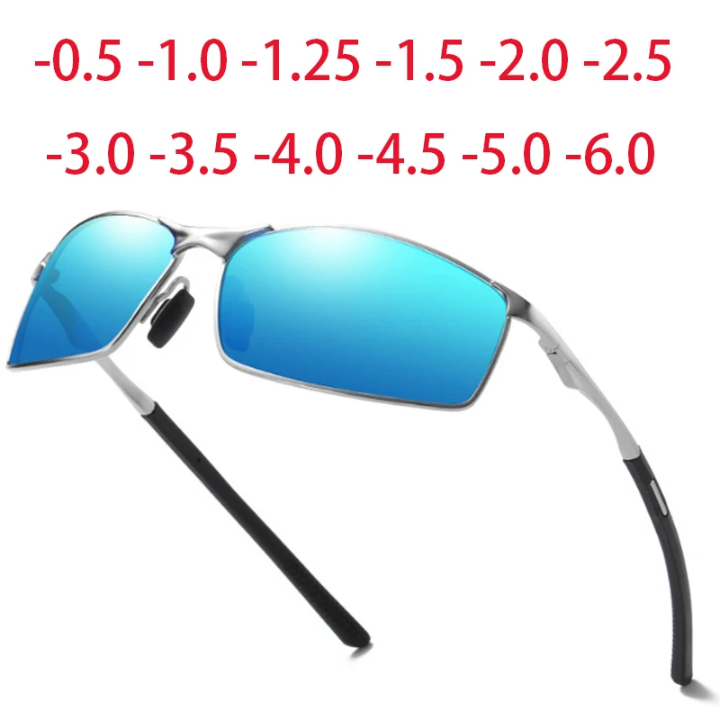 Przeciwodblaskowe spolaryzowane prostokątne okulary korekcyjne Modne Niebieskie Szkła 1 Przeciwodblaskowe Spolaryzowane prostokątne okulary przeciwsłoneczne dla osób z krótkowzrocznością Mężczyźni Modne Niebieskie Szkła 1