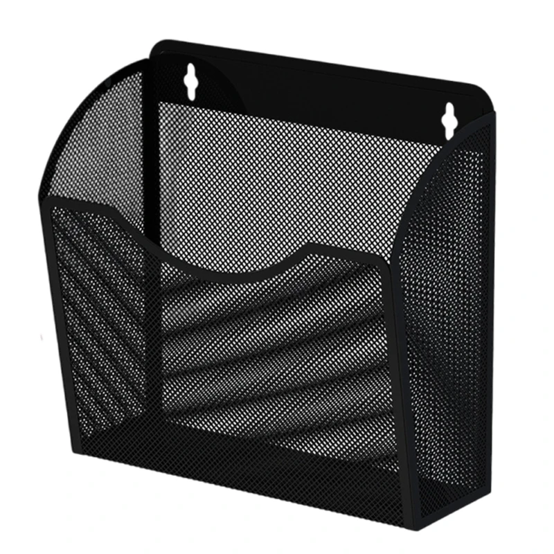Wall Mount File Holder Mesh Mesh File Pocket, Space Saving Hanging File Organiser Magazine Holder for File, Documents, Magazines